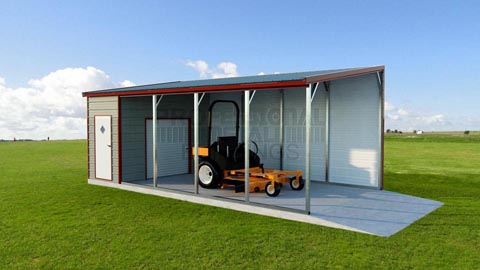 12x25x8&10 Vertical Roof Free Standing Lean-To