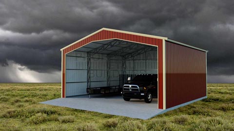 32x20x12 Vertical Roof Clear Span Carport