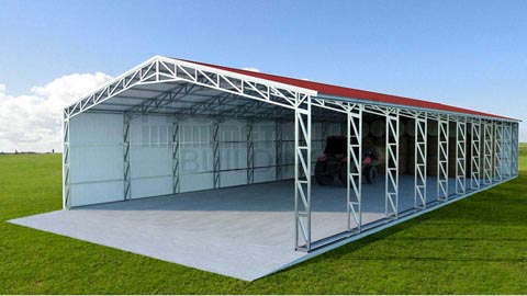 40x100x12 Vertical Roof Clear Span Carport